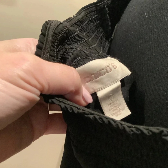 #153 Gorgeous Chicos Black Lace Bottom Tunic W/ Necklace and Earrings Set SzMed - Picture 7 of 10